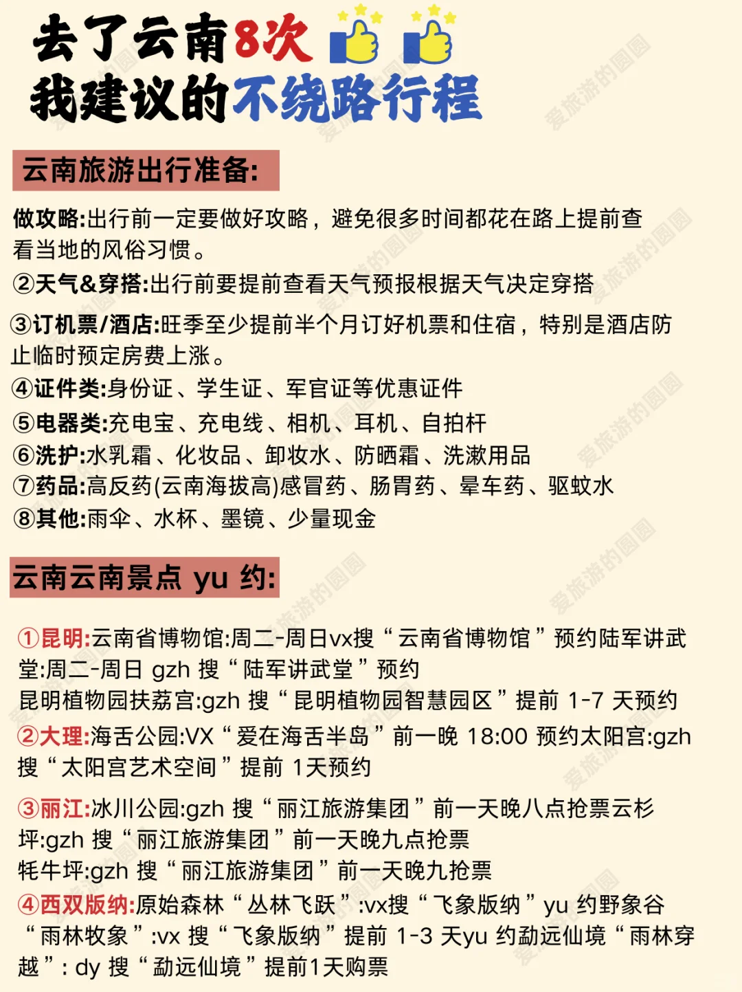云南景点地图🗺️终于把云南旅游说明白了
