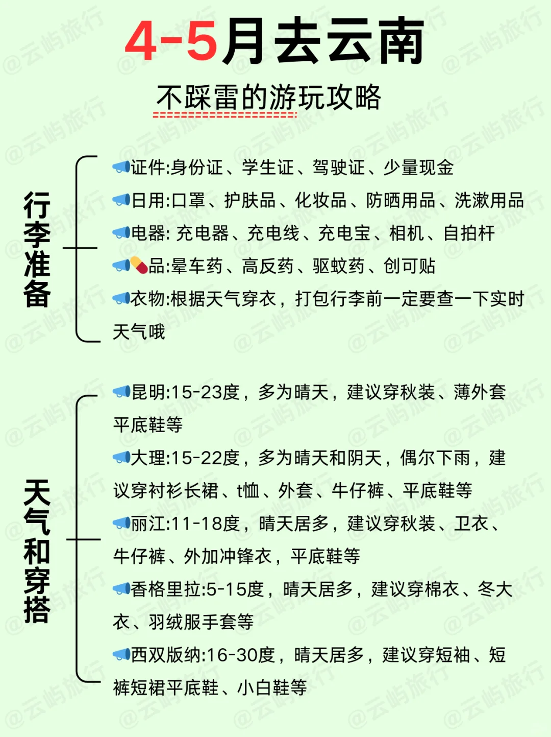 4-5月去云南旅游♥不绕路的旅游攻略