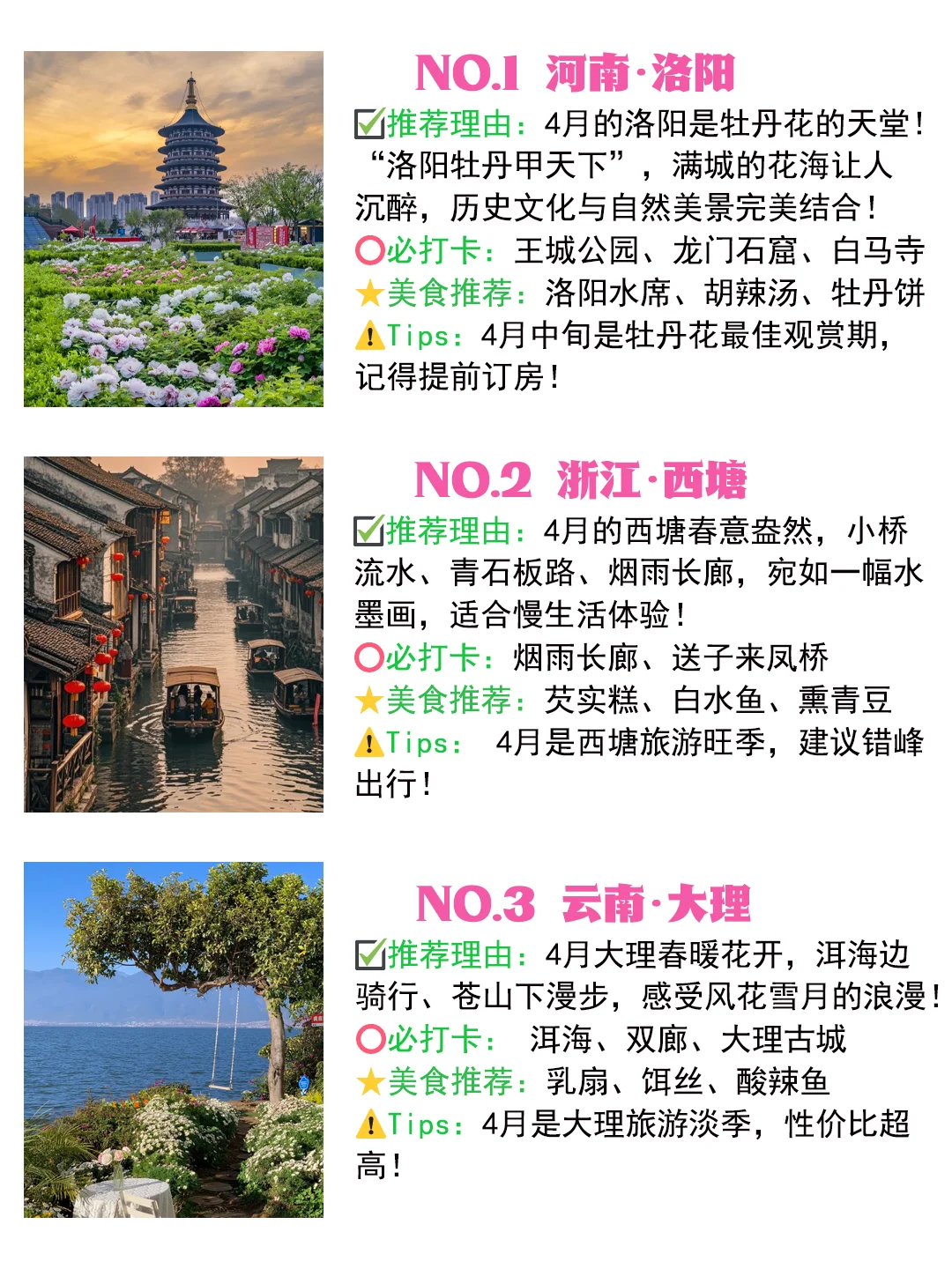 不愧是Deepseek，4月最佳旅游城市很会推荐