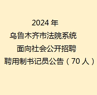乌鲁木齐市法院招聘聘用制书记员