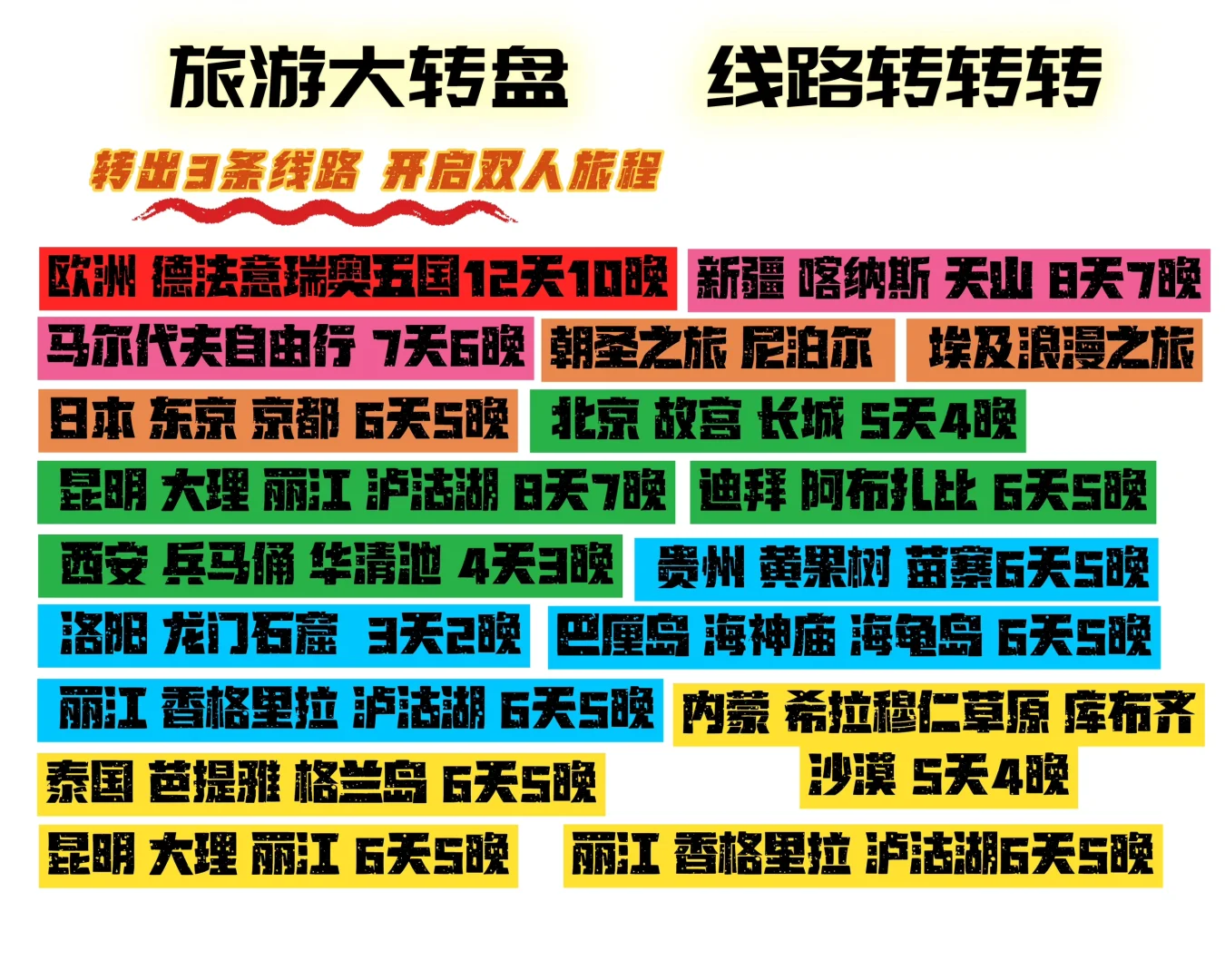 🌟2980元转3次！抽3条双人旅游盲盒