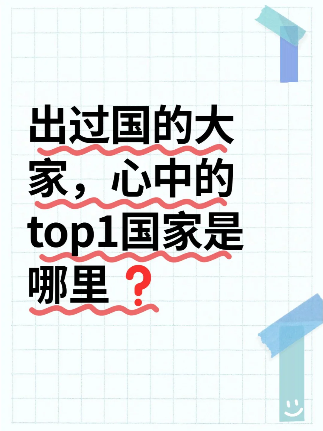 出过国的大家，心中的top1国家是哪里