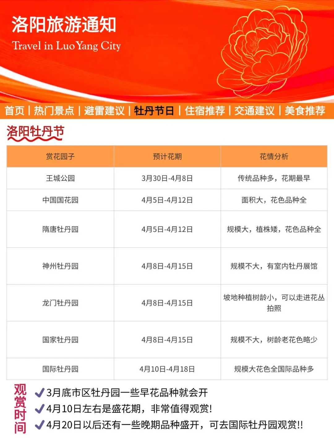 洛阳牡丹节旅游通知!幸好提前看到了😭