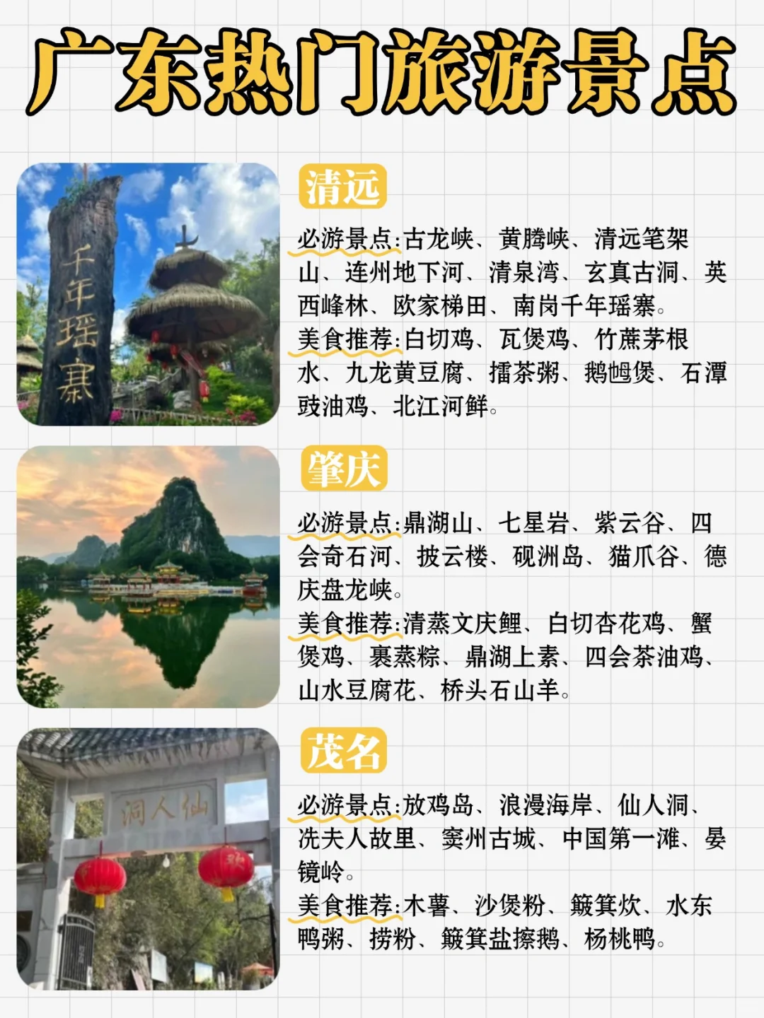 广东21个市🗺热门旅游景点大全🔥一图搞懂