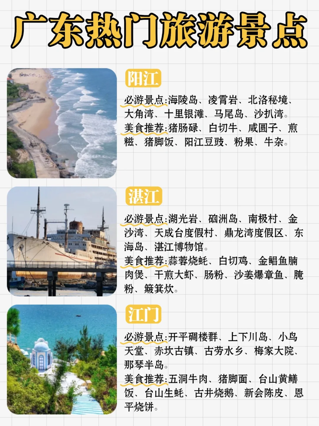 广东21个市🗺热门旅游景点大全🔥一图搞懂