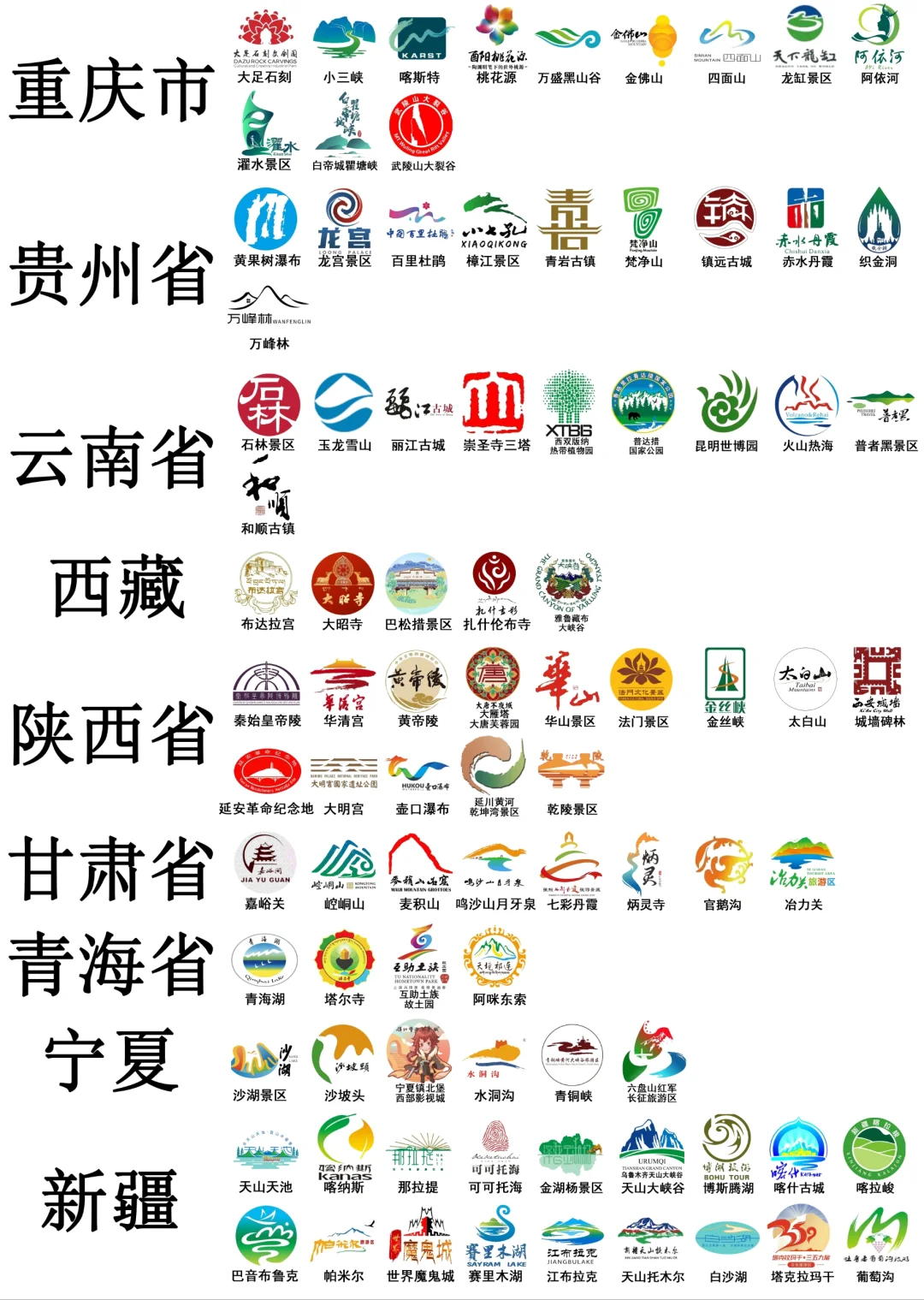 全国359个5A景区名单及logo标志打卡过哪些