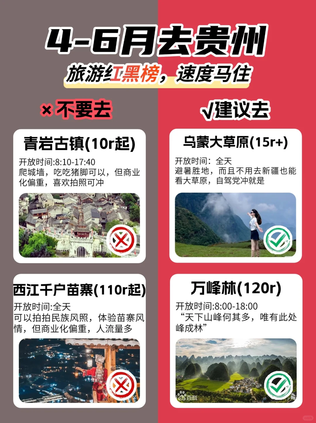 4-6月去贵州旅游‼️一定去🆚不要去