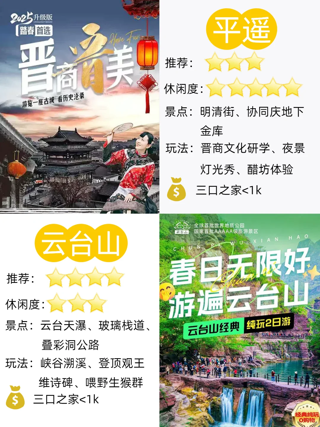 石家庄出发一家三口预算1k@五一去哪玩？