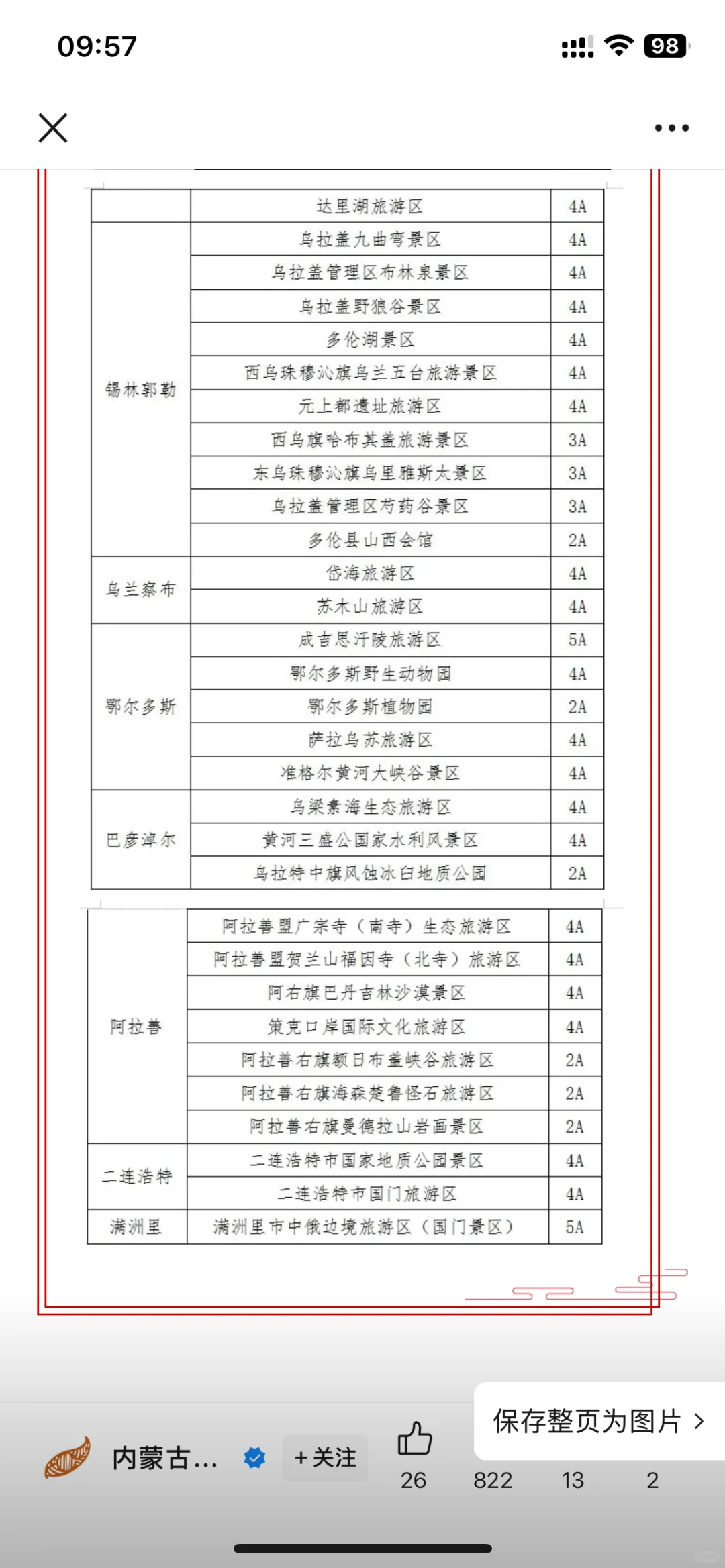 内蒙景美人少，对北京居民免费！
