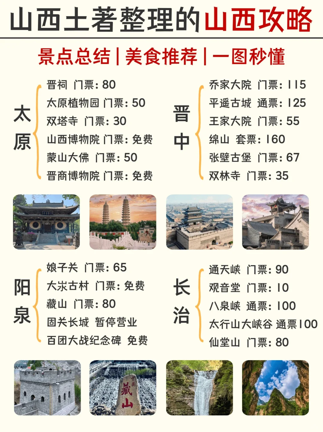 听劝！5-6月来山西旅游景点推荐，一图秒懂
