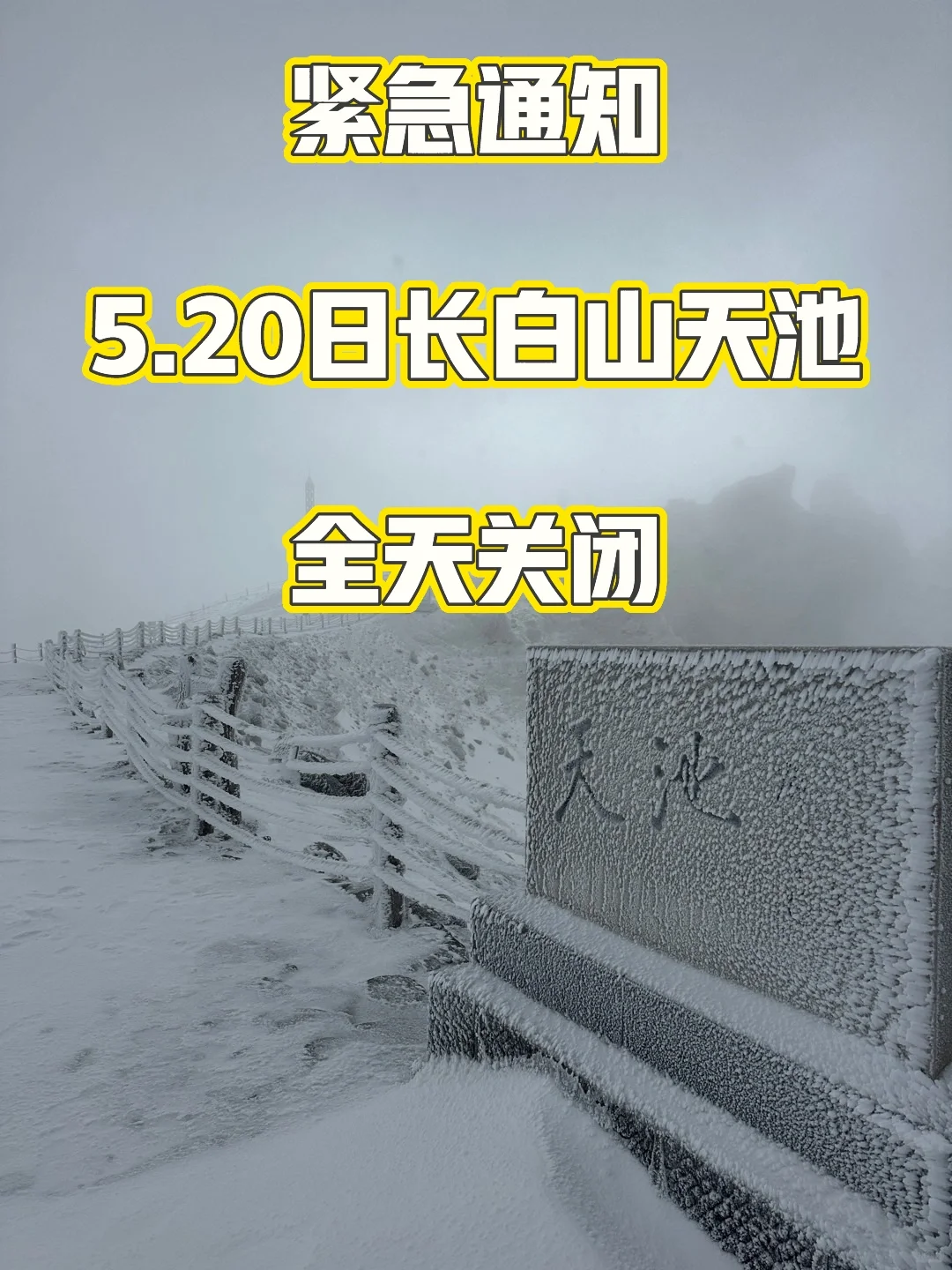紧急通知‼️5.20-5.26日长白山天池开放情况