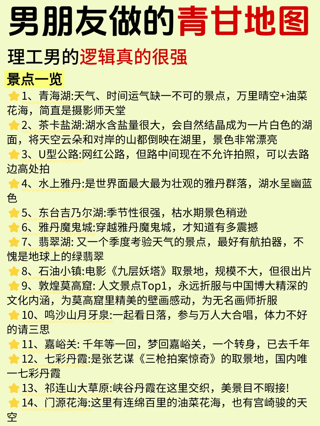 直接抄作业！青甘旅游攻略不绕路详细版！