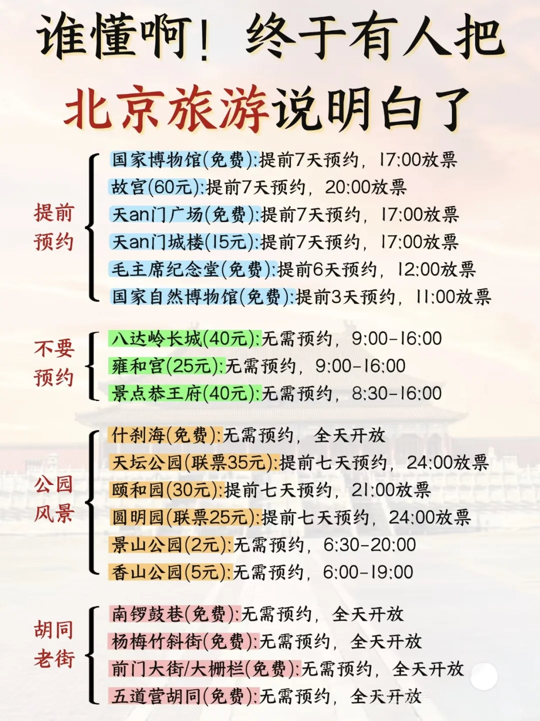 来北京的朋友可以收藏