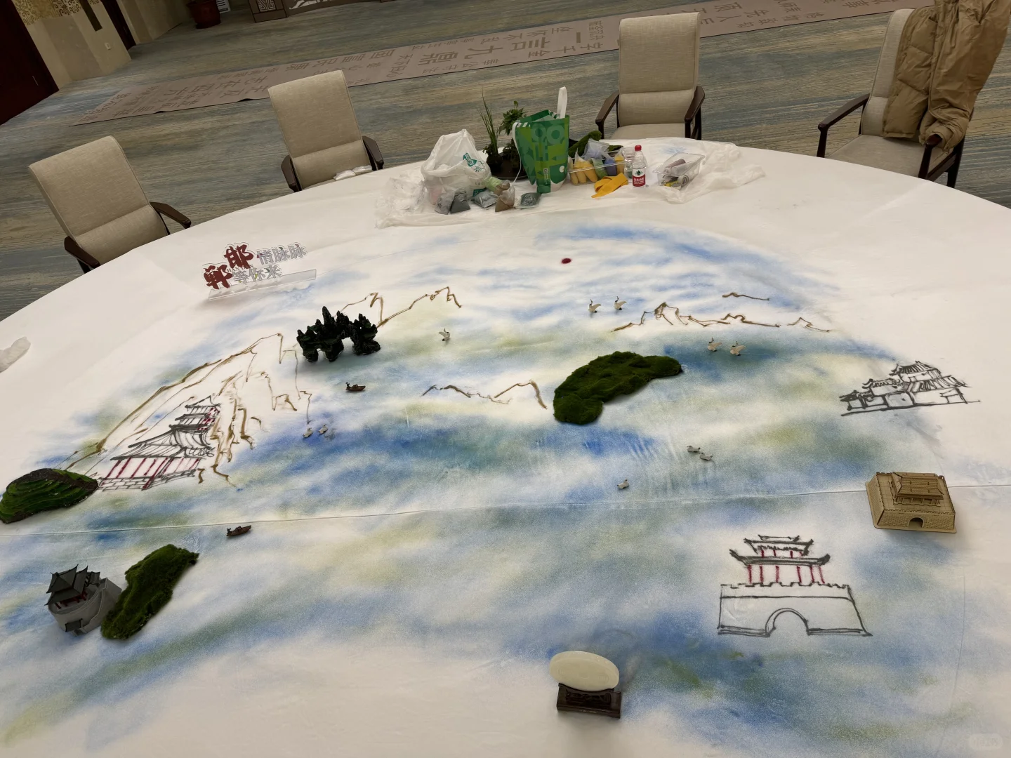 邯郸地标建筑沙画！桌面沙画