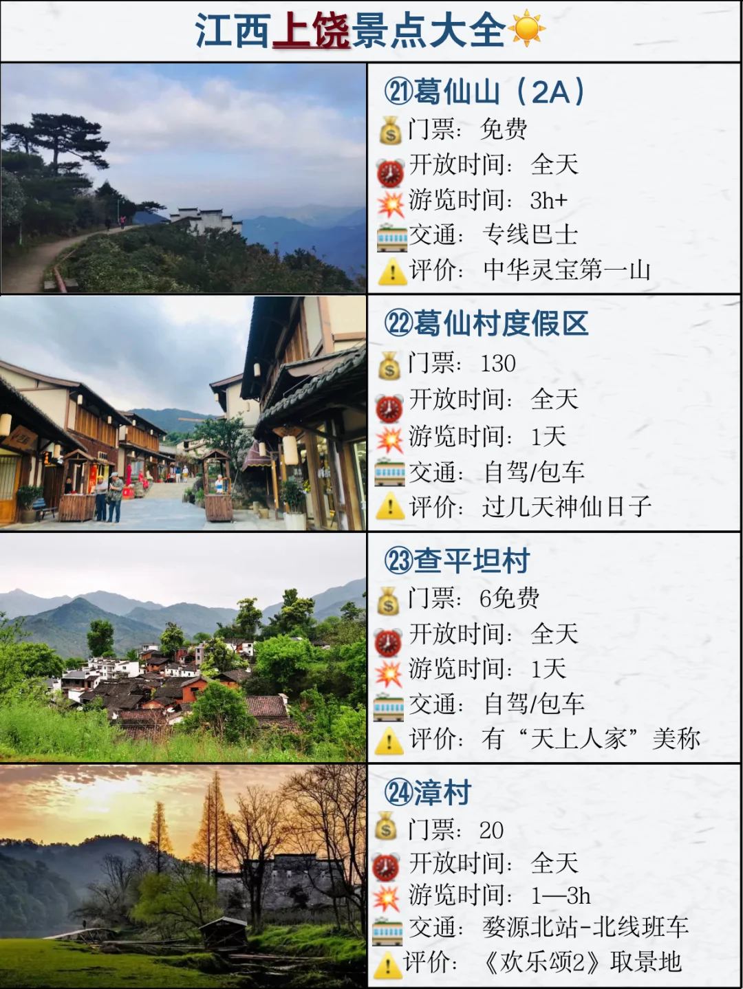 一定不要春天错过上饶婺源的32个旅游景点💥