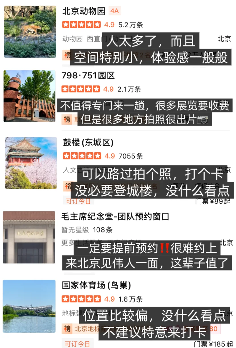 一目了然‼️一句话总结北京热门的旅游景点…