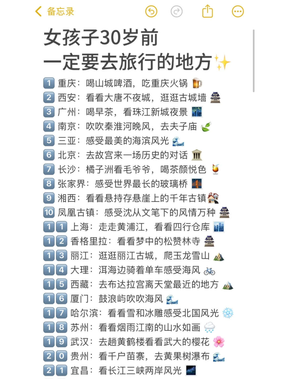 女孩子3⃣0⃣岁之前一定要去看看的城市！！