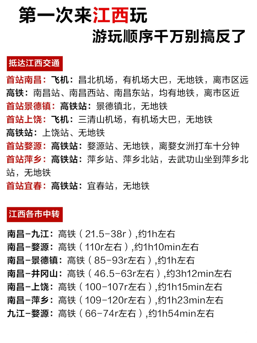 第一次来江西玩，顺序千万别搞反了❗️附攻