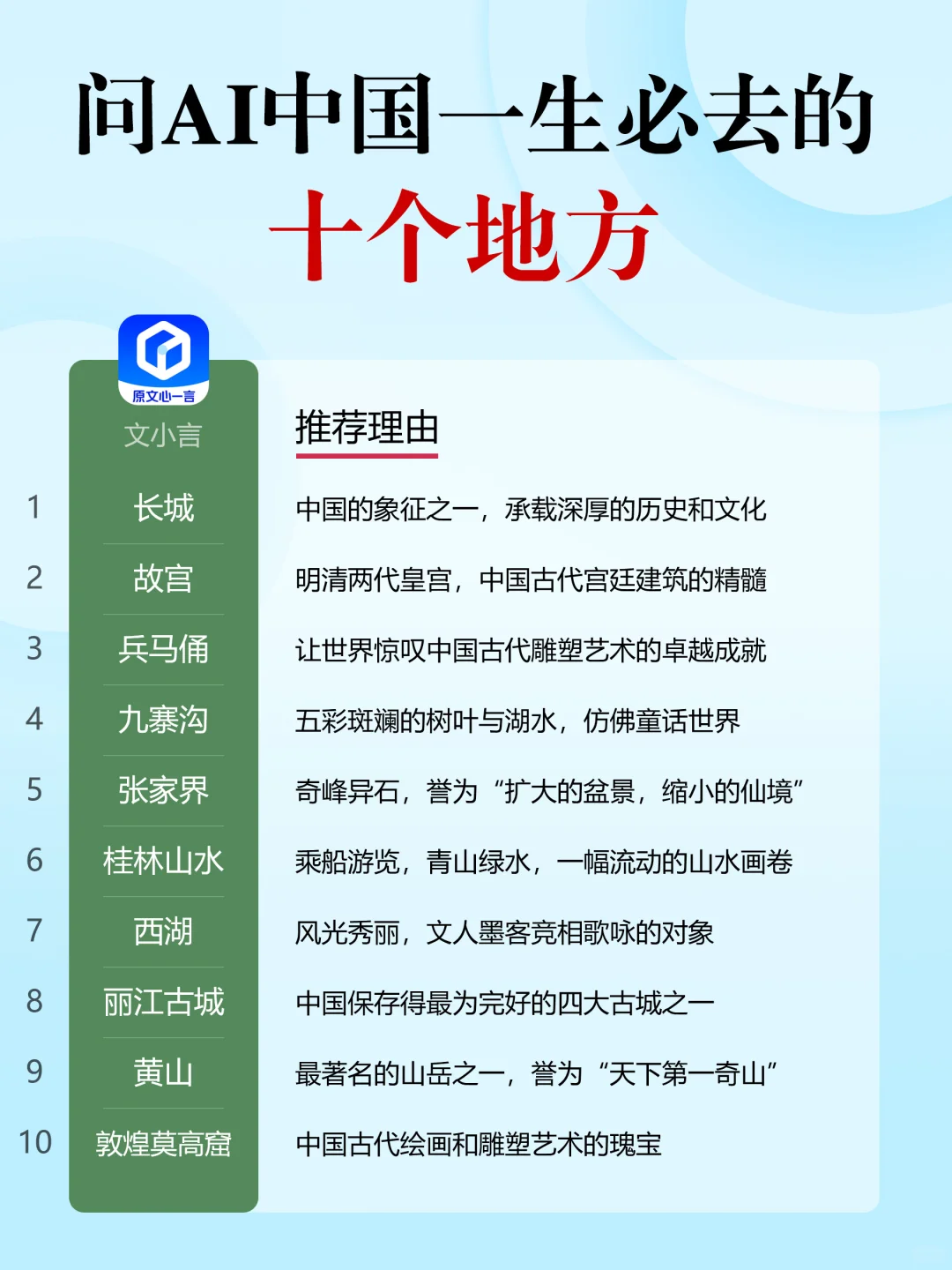 🔥一生必去的十个地方