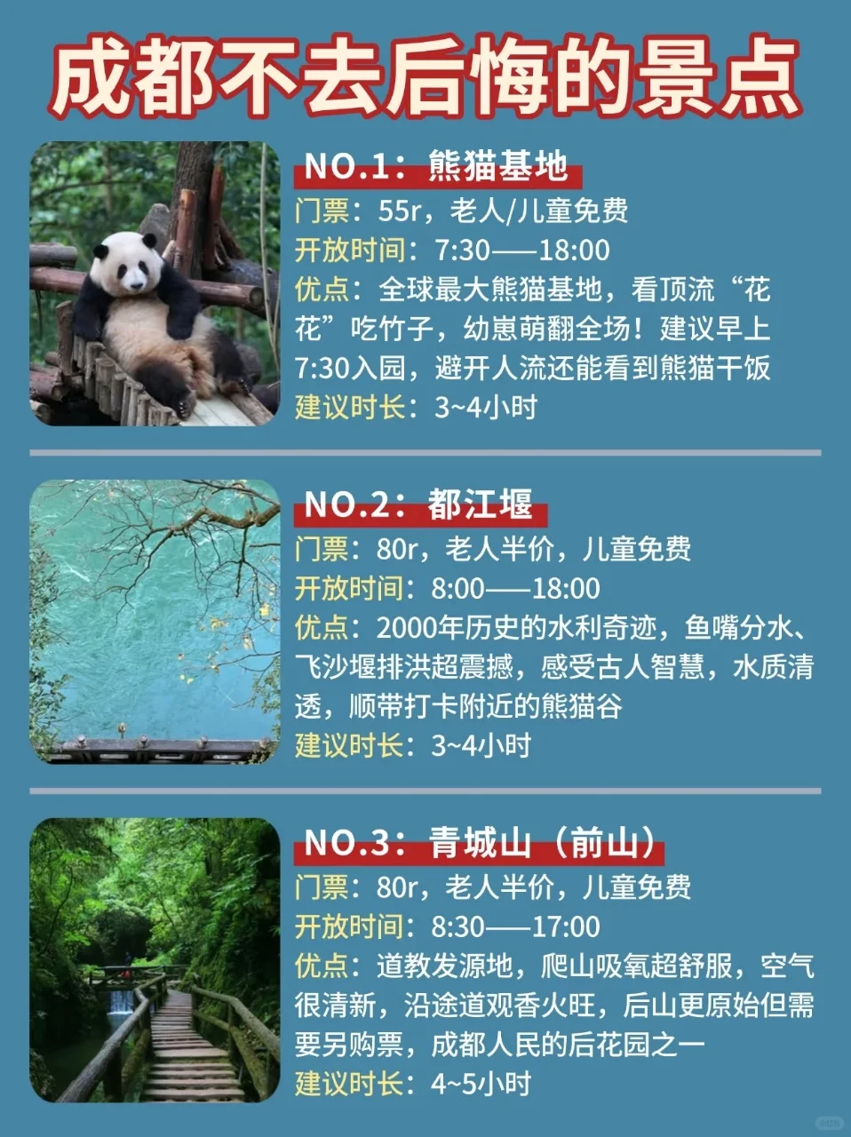 成都景点排行榜，终于有人说清楚了！！