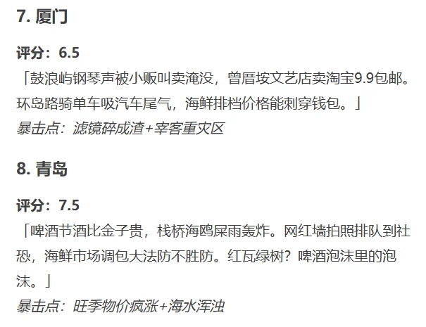 来看👀DeepSeek锐评国内热门城市