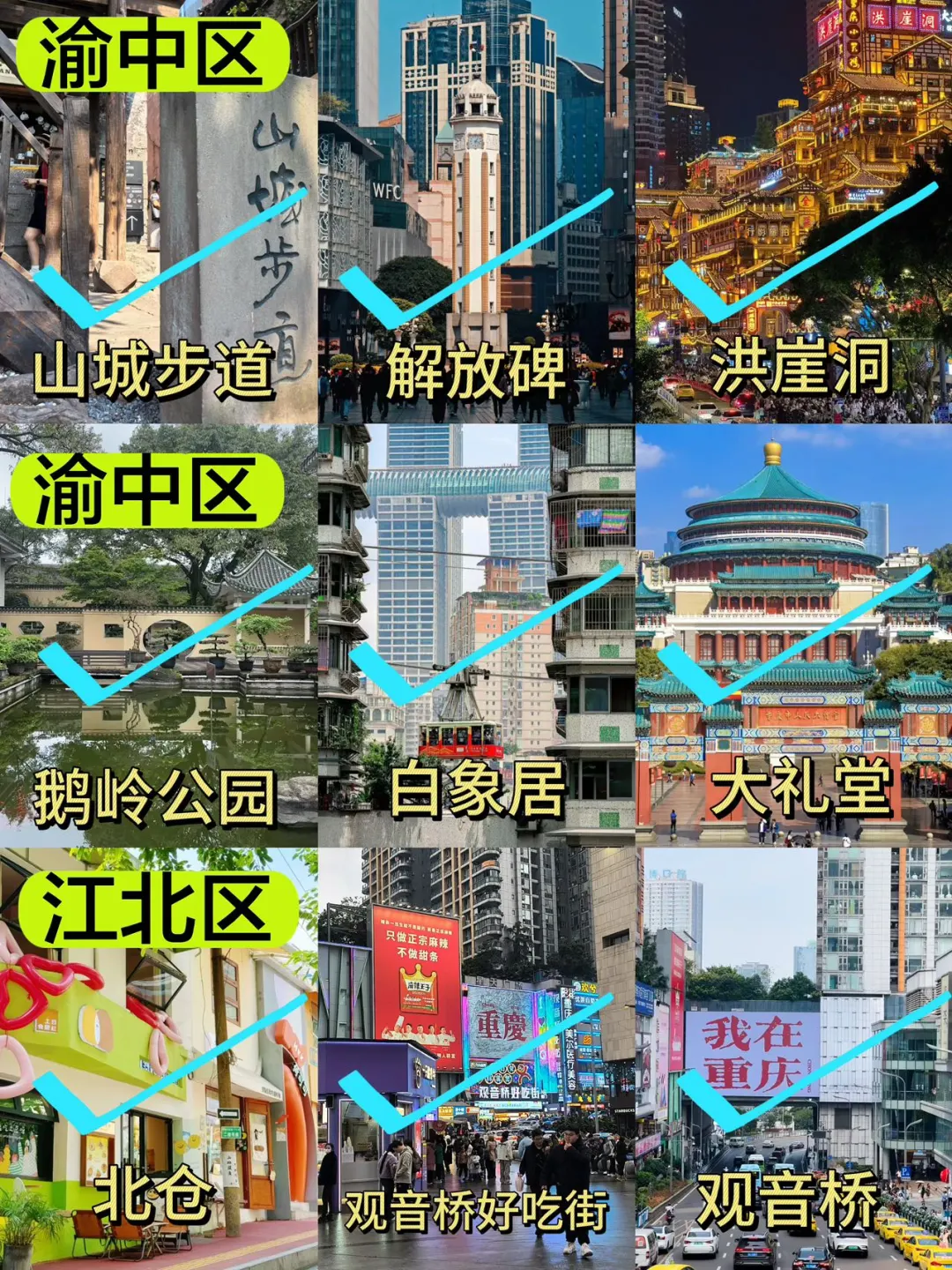 重庆各个区必打卡景点🌈🌈速速🐴住