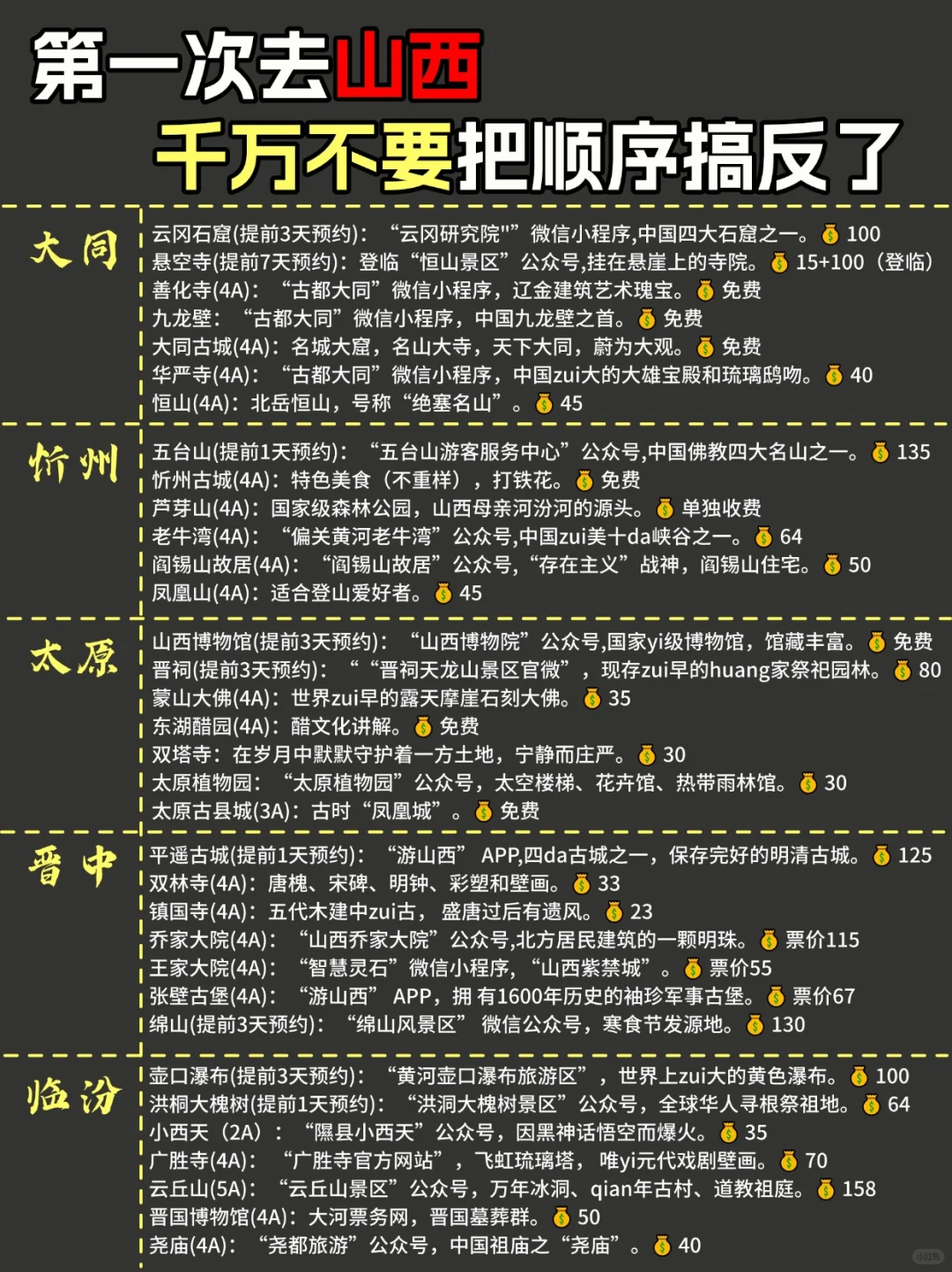 山西旅游攻略｜计划来的姐妹👭提前码住！