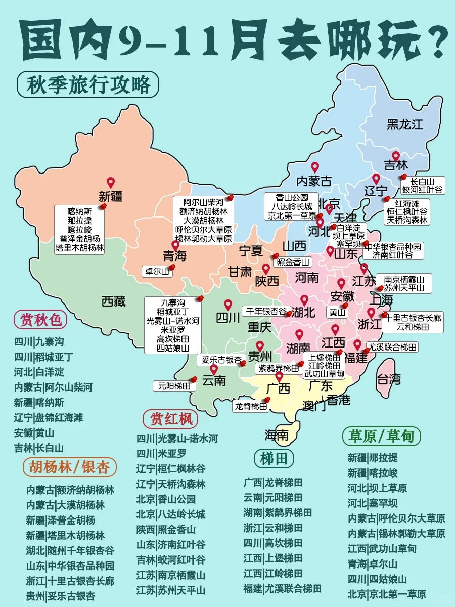 🔥2025年年去哪玩？一图秒懂全国旅游攻略