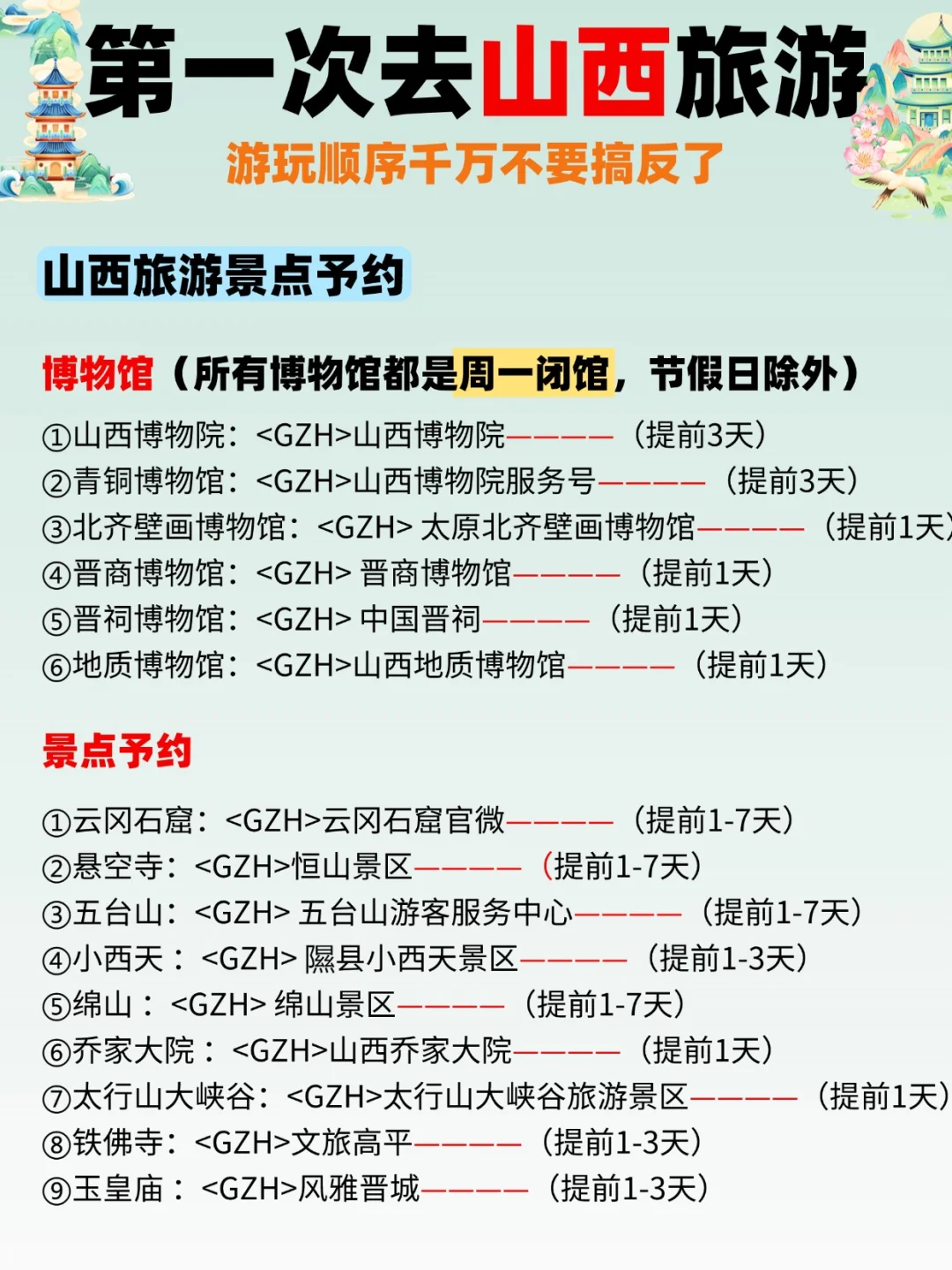 📍山西旅游攻略｜不绕路详细合理安排版❗