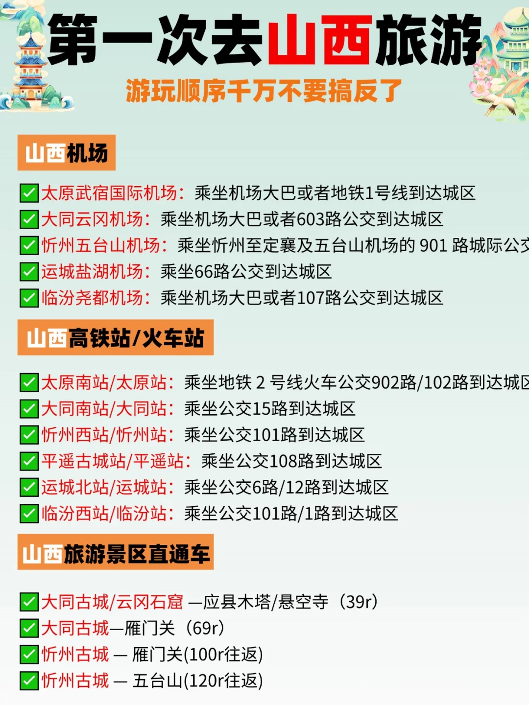 📍山西旅游攻略｜不绕路详细合理安排版❗
