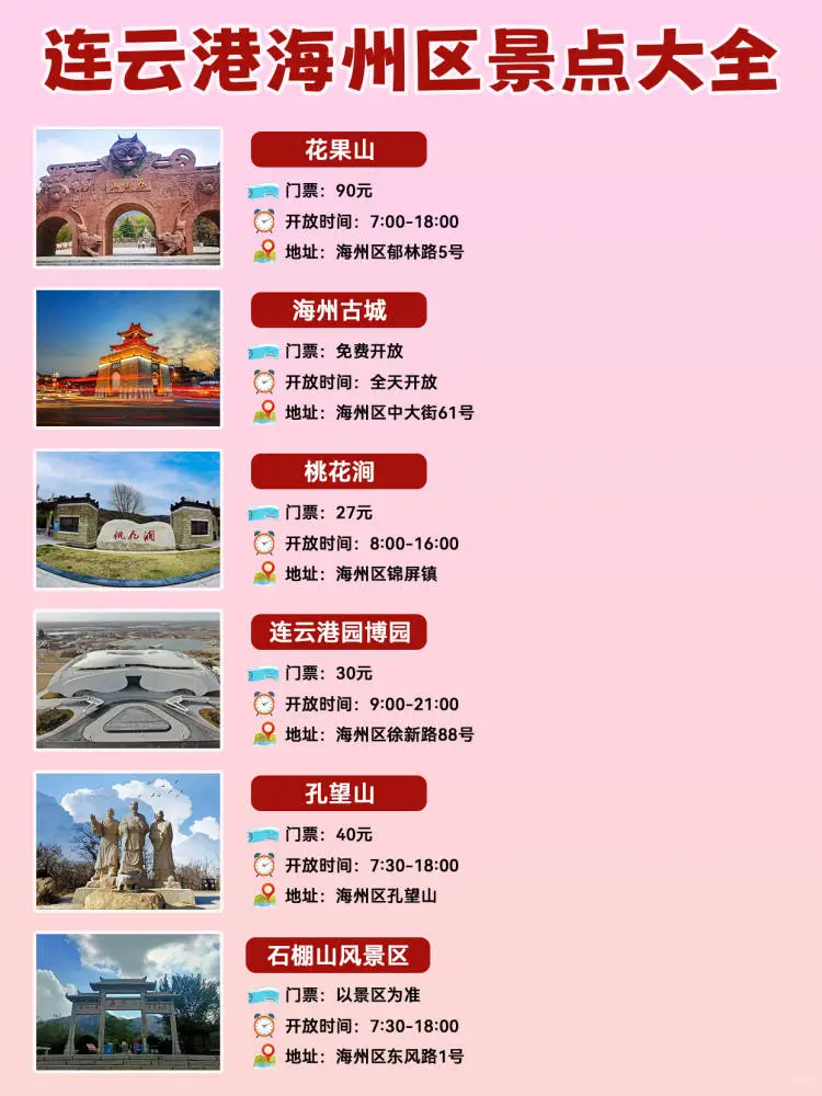 连云港一日游海州区景点大全攻略，必玩景点