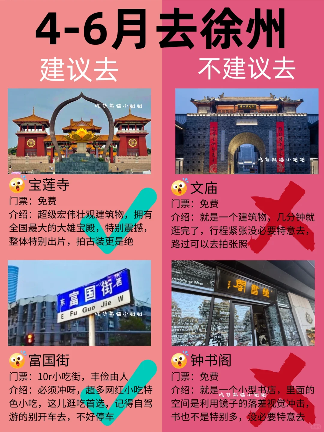 徐州6-9月景点红黑榜📍建议去🆚不建议去