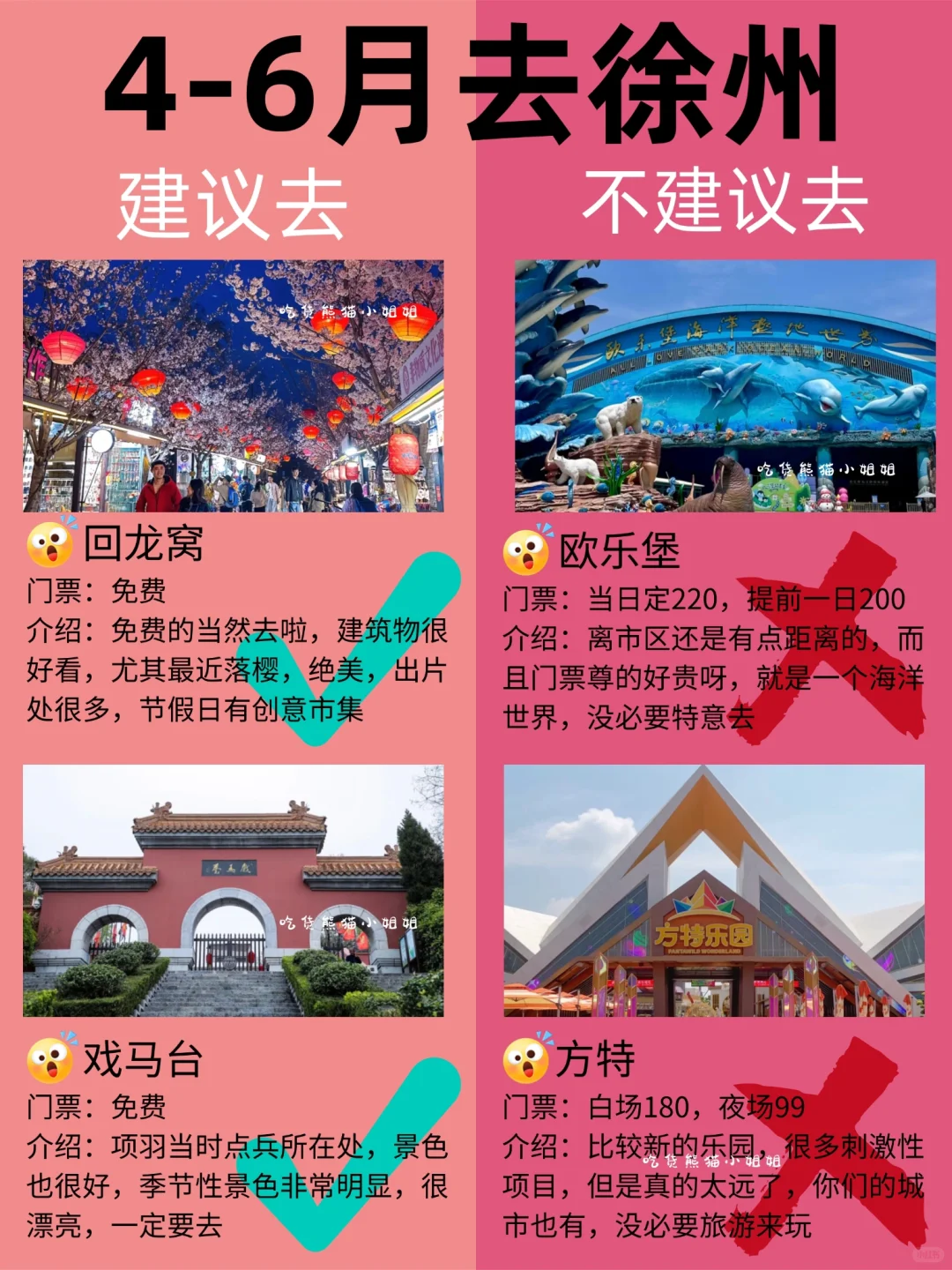 徐州6-9月景点红黑榜📍建议去🆚不建议去