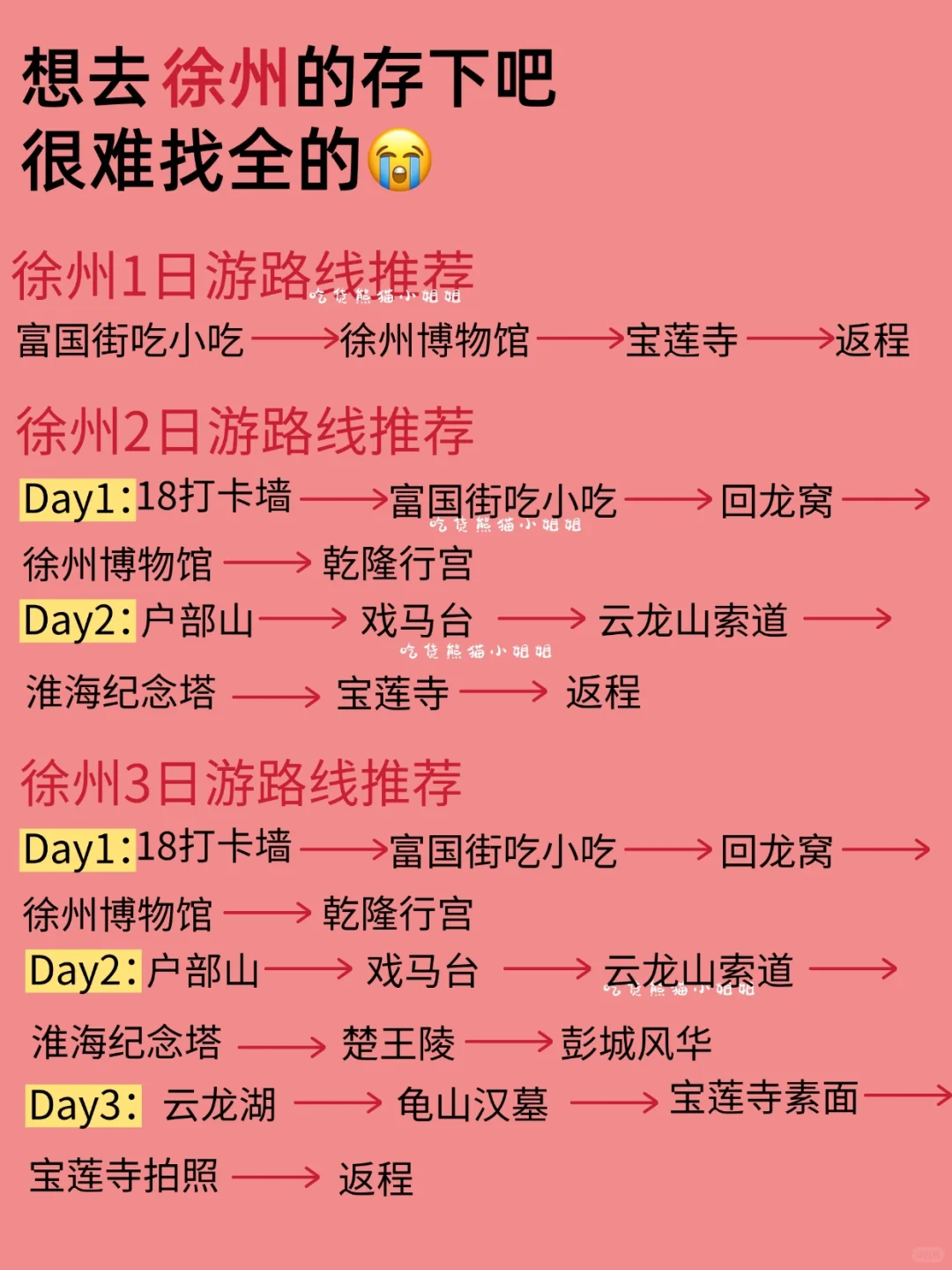 徐州6-9月景点红黑榜📍建议去🆚不建议去