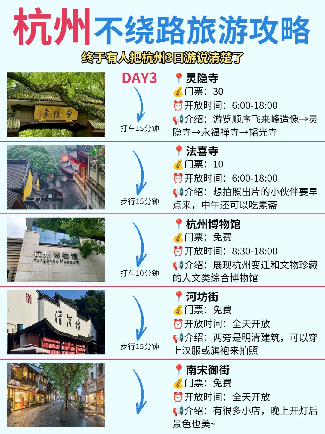 杭州3日游路线安排🌈chao详细‼不绕路