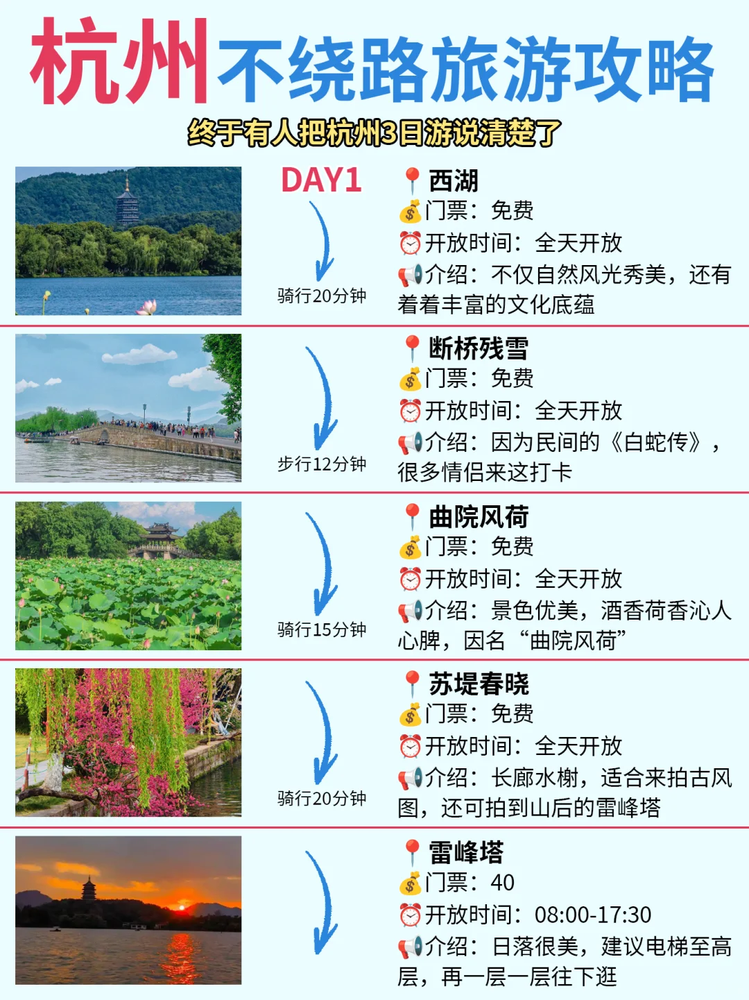 杭州3日游路线安排🌈chao详细‼不绕路