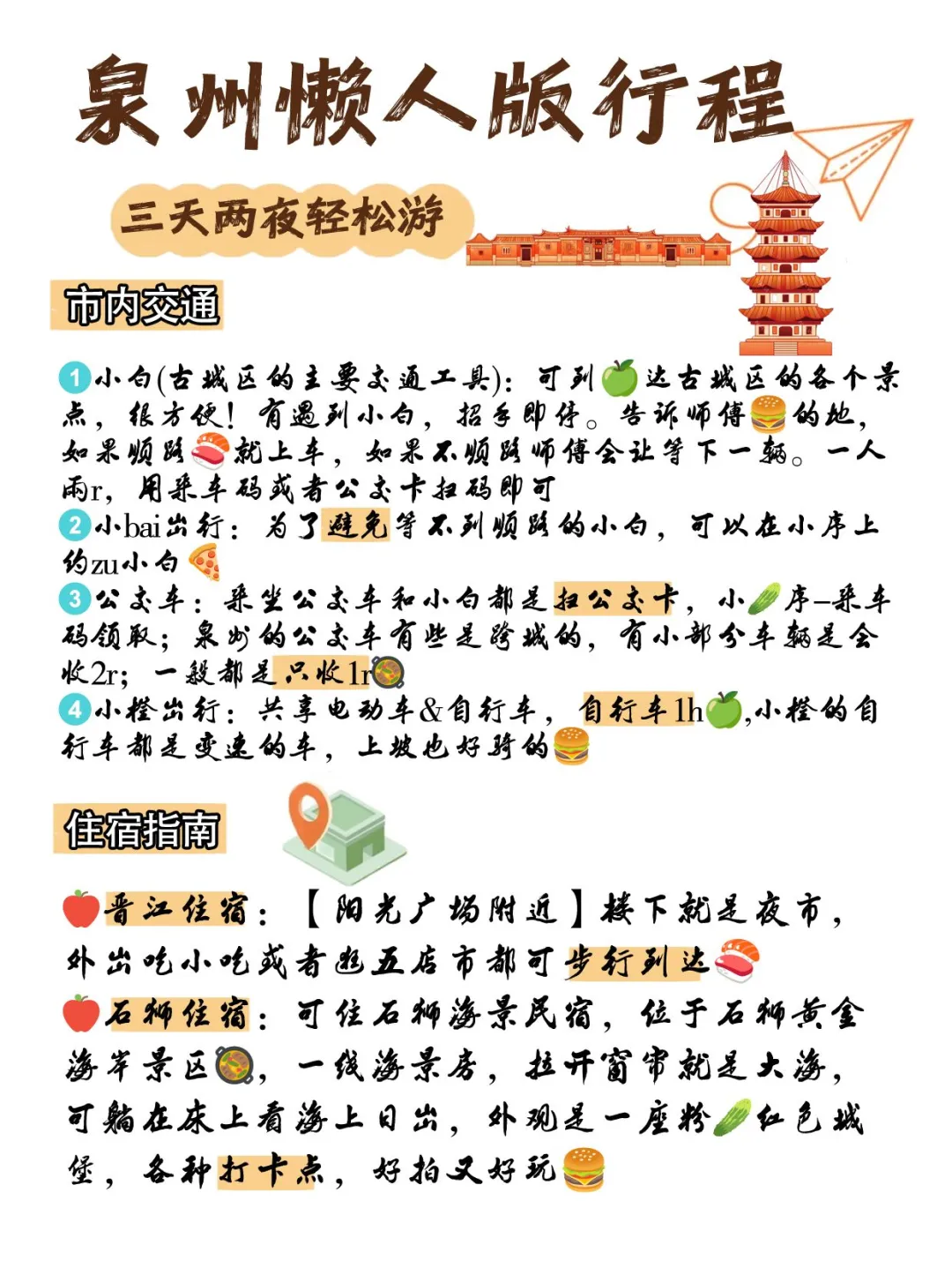 第1⃣次去泉州，直接复制这条路线就好💃