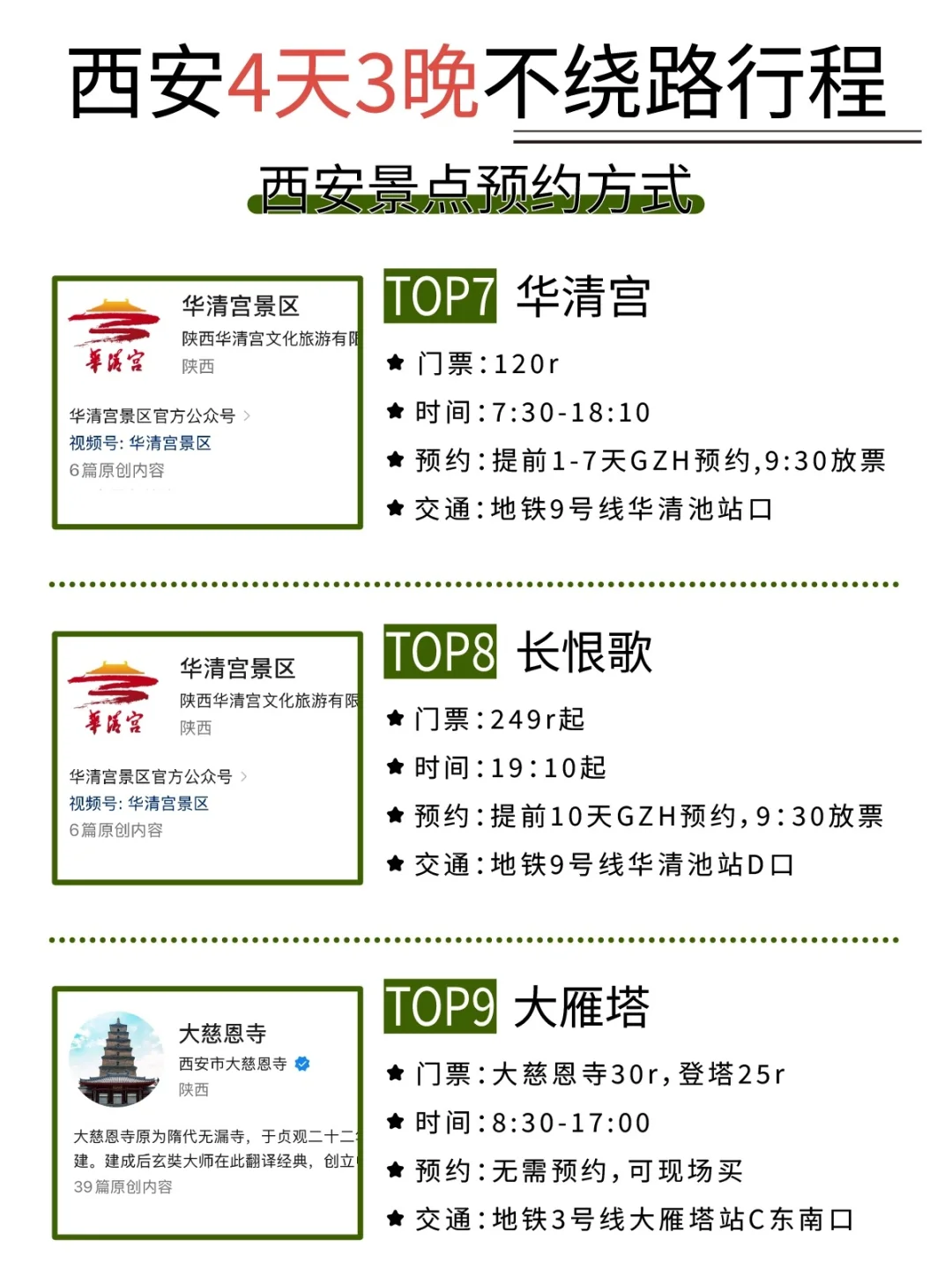 西安旅游4天3晚行程❗️保姆级攻略不绕路❗
