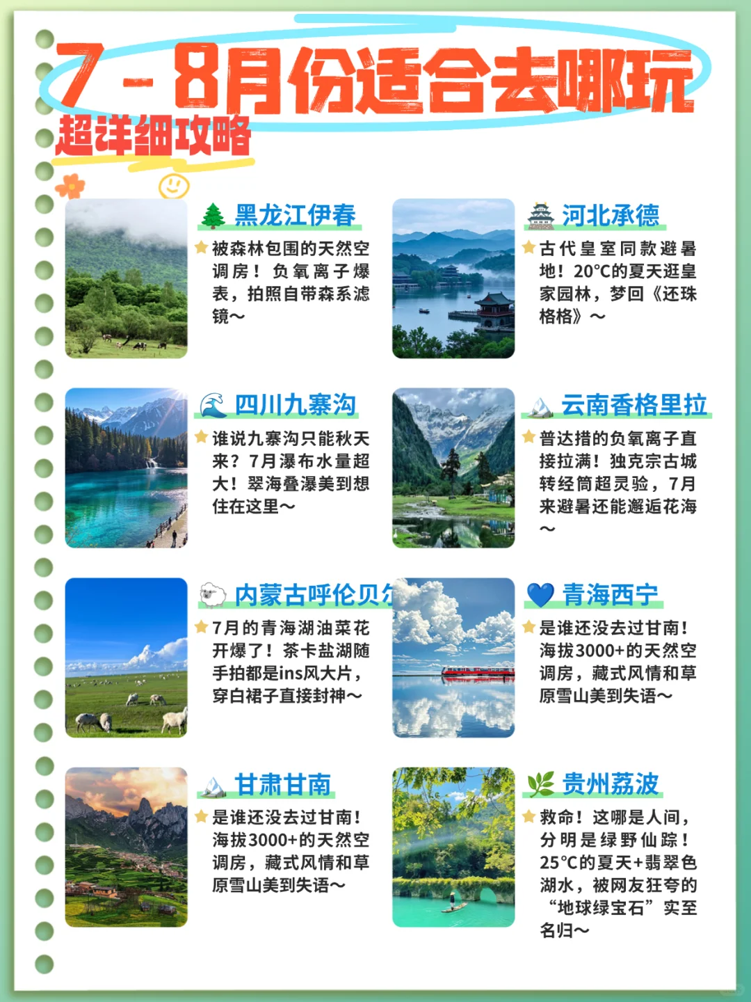 ✨宝子们！7月热到融化？这8个神仙旅行地快