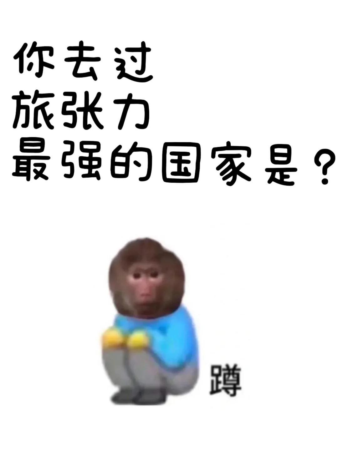 你去过旅张力最强的国家是？
