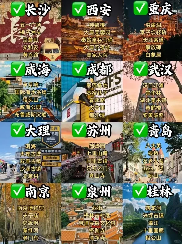 国内旅游shou选❗❗超好玩的12个城市