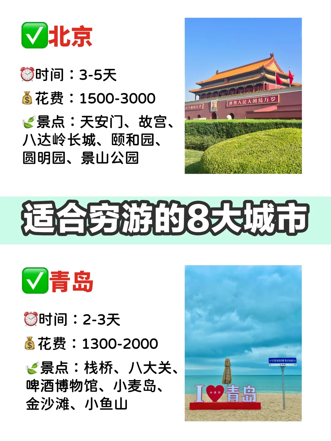 适合穷游的8⃣大热门城市|后附出游清单