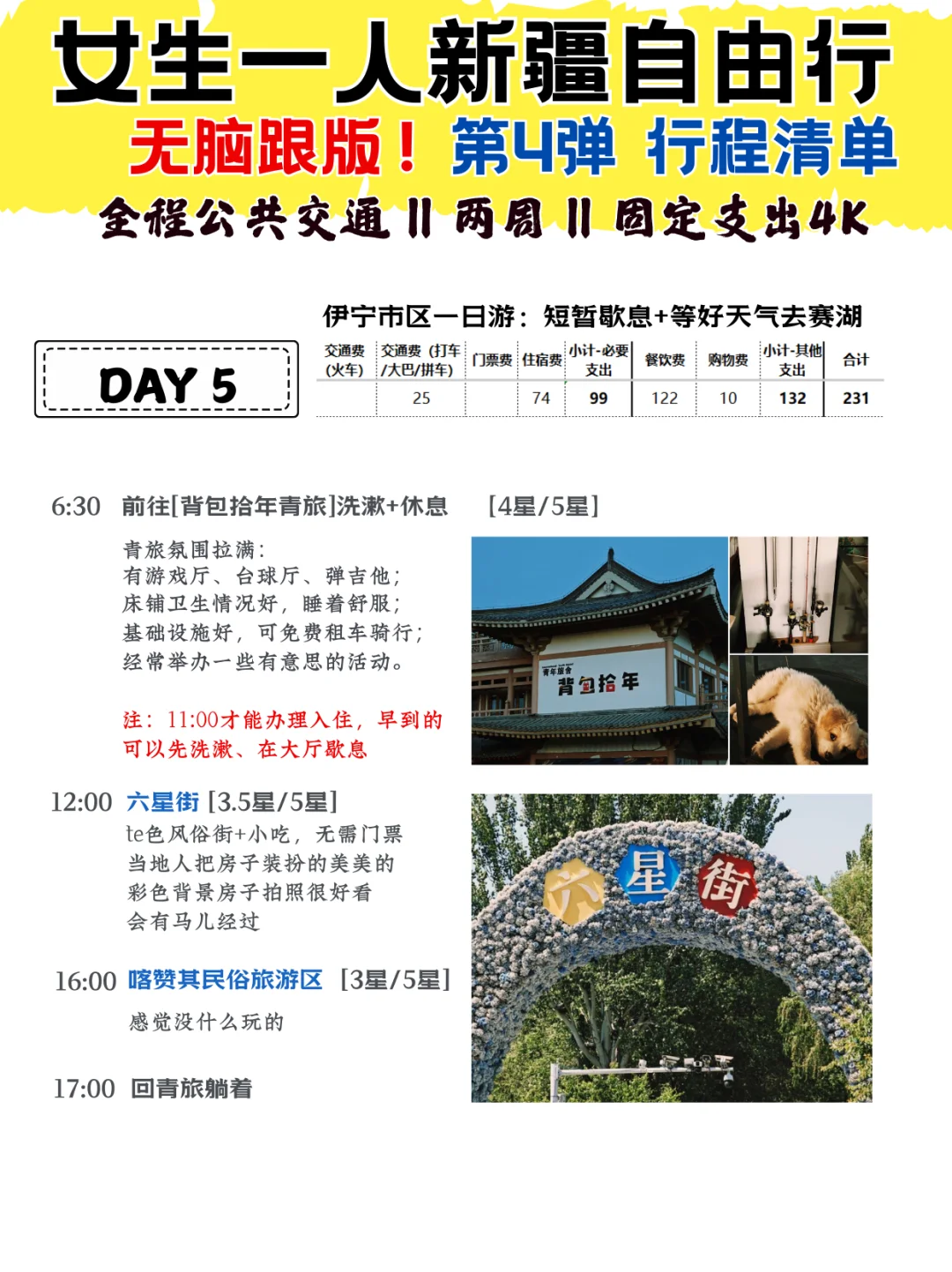 女生一人新疆自由行(无脑跟版)行程及开支