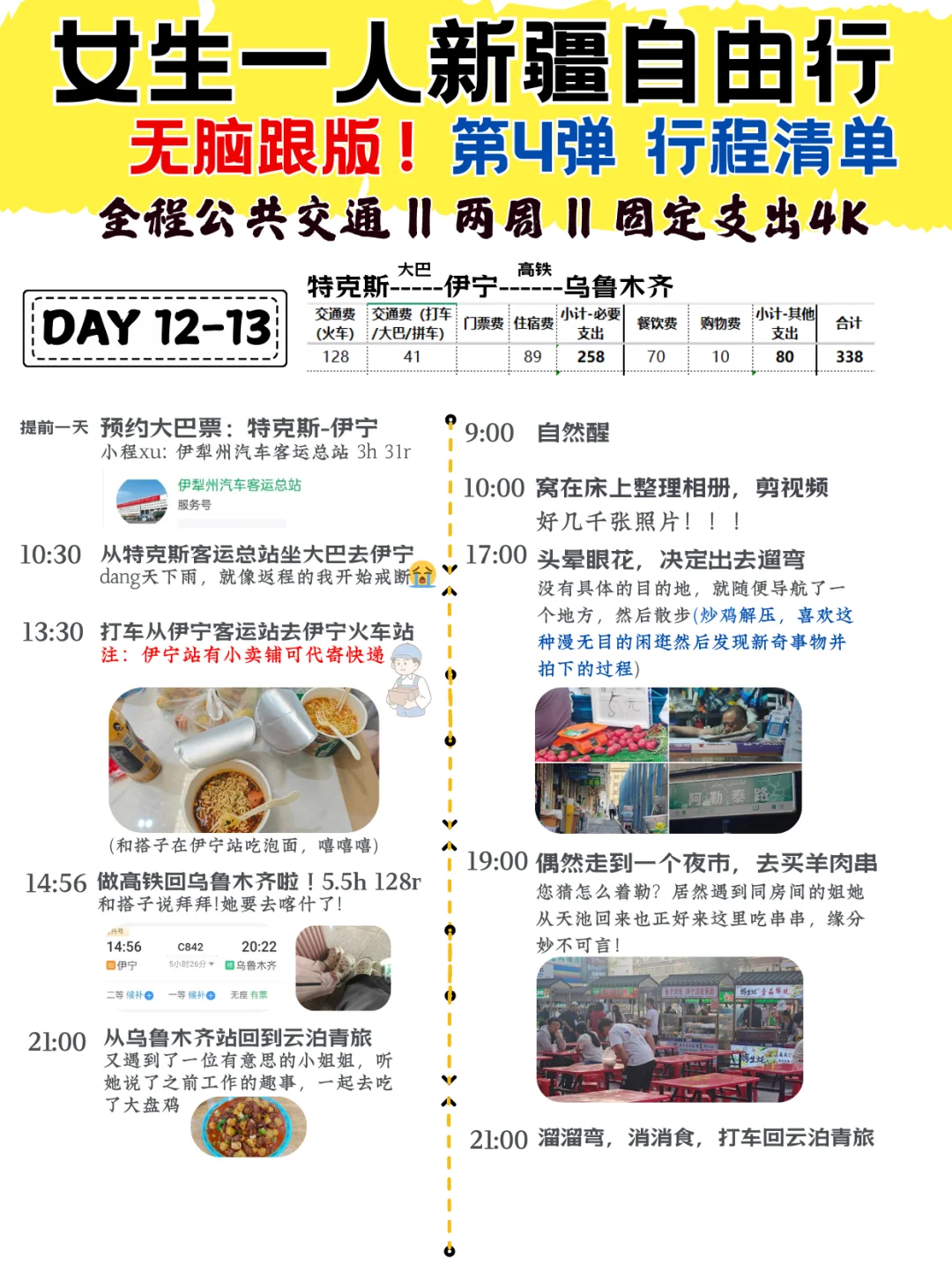 女生一人新疆自由行(无脑跟版)行程及开支