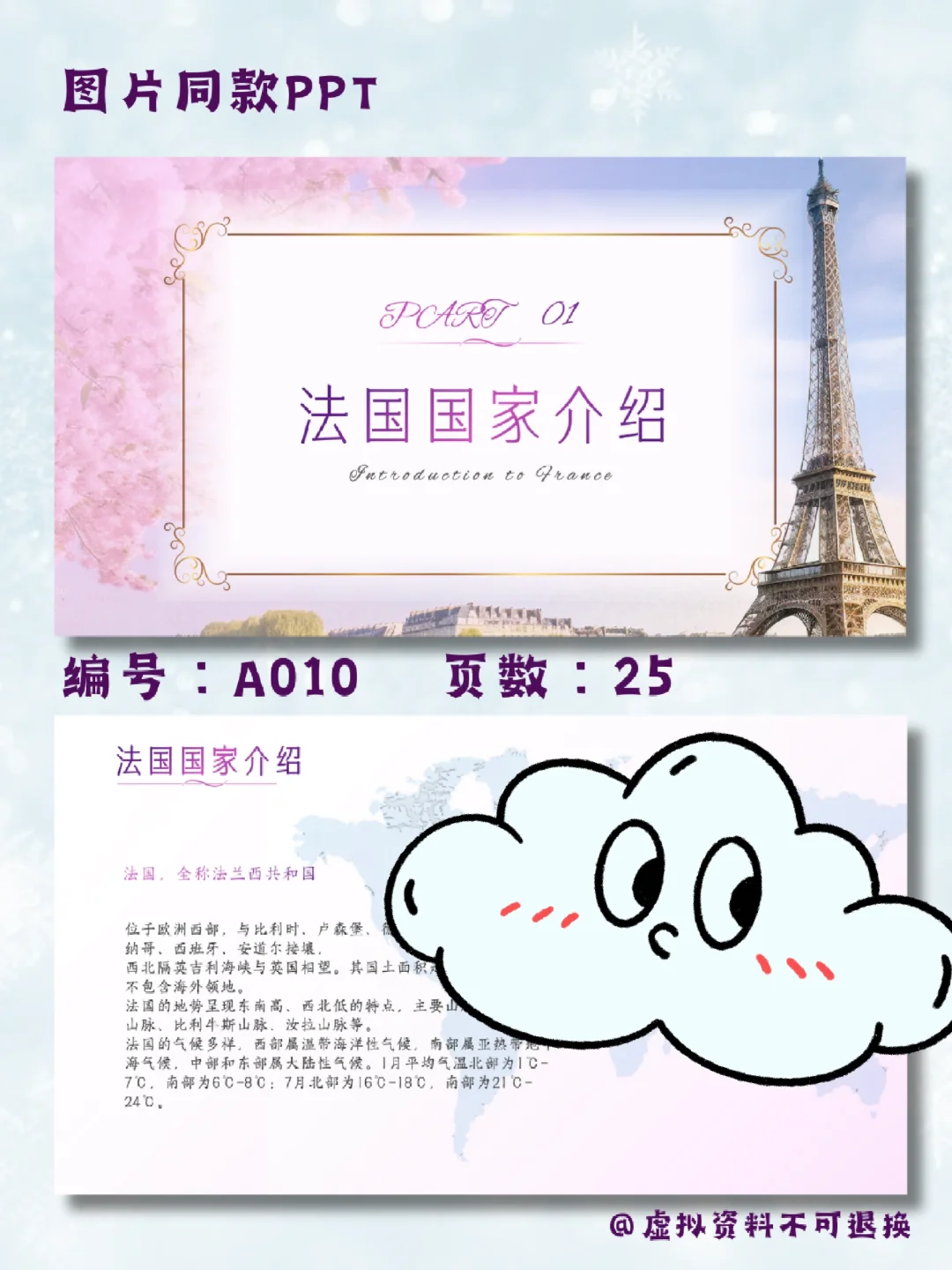 法国文化国外旅游国家文化介绍PPT模板25页