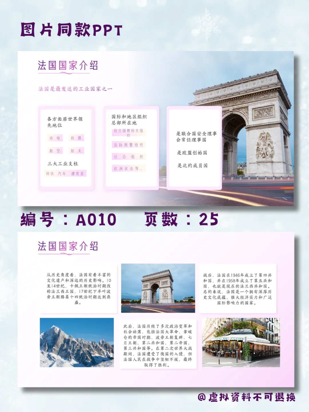 法国文化国外旅游国家文化介绍PPT模板25页