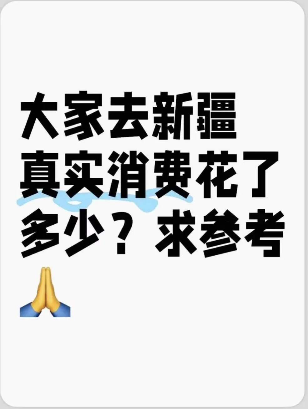 大家去新疆花了多少米啊