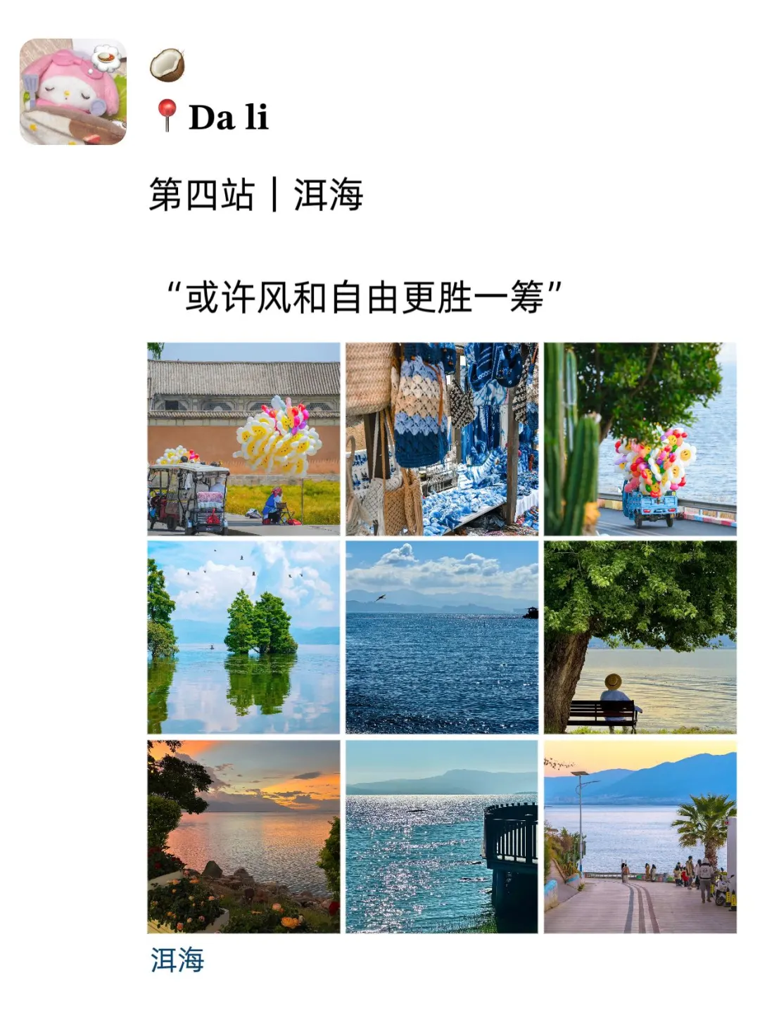 到底至于吗😳这位姐去大理发了9条朋友圈😓