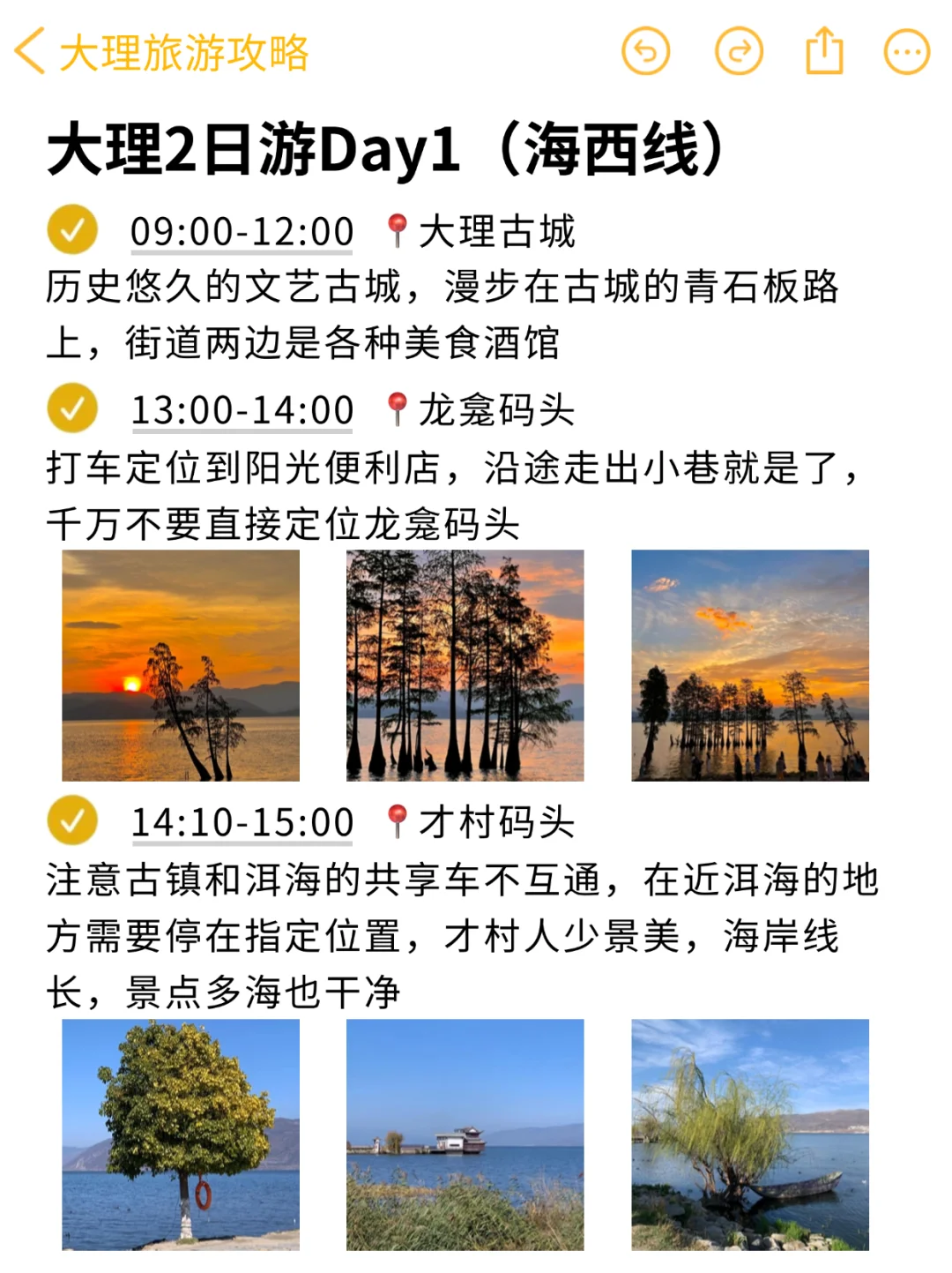 本J人对自己做的大理旅游攻略甚是满意😀