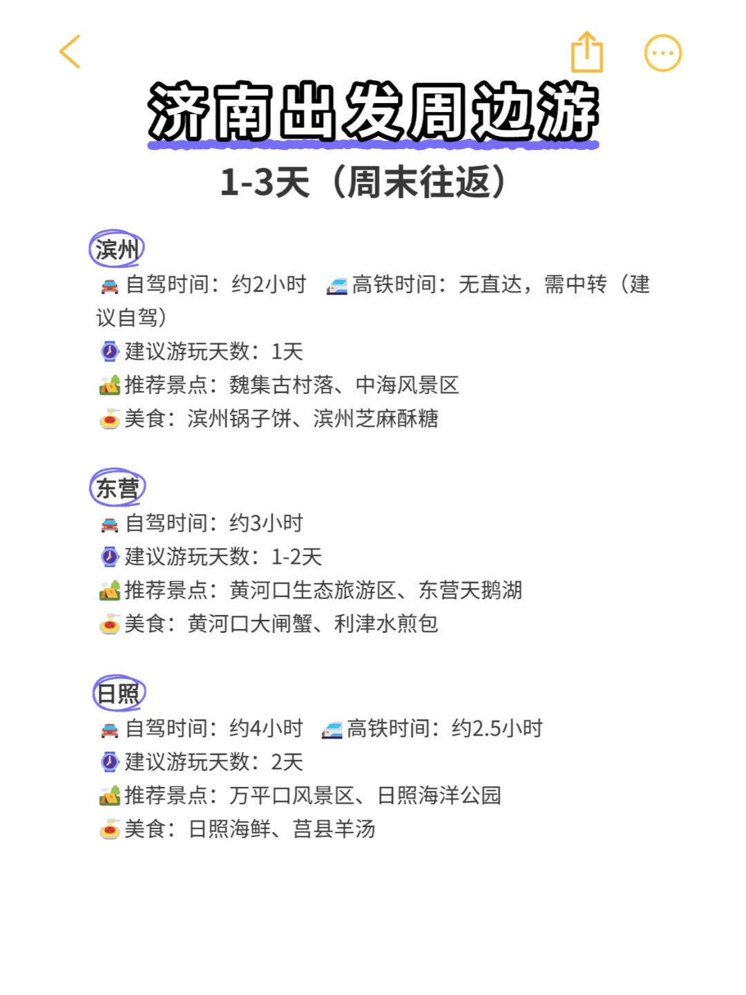 济南周边游，周末小长假旅游目的地